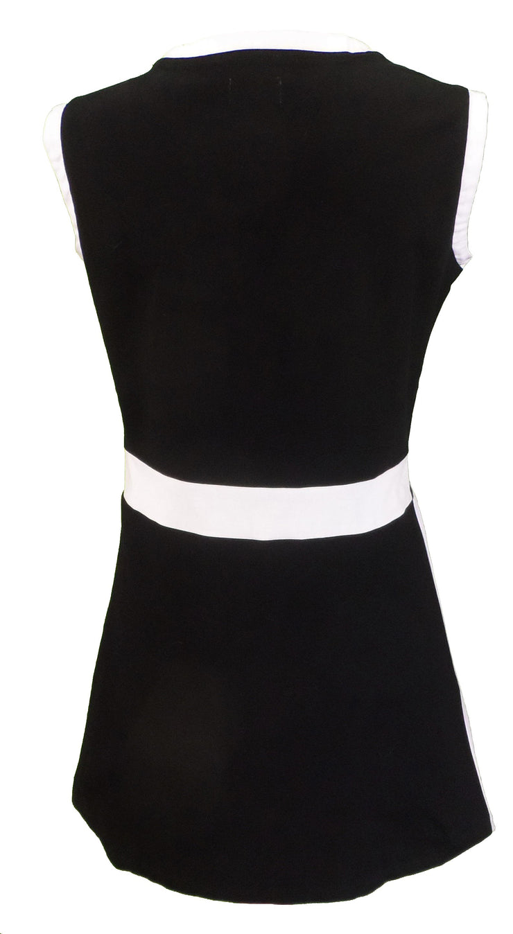 Mazeys Ladies 60s Retro Mod Vintage Black & White Quadrant Dress