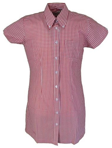 Relco Ladies Red Gingham Retro Shirt Dress
