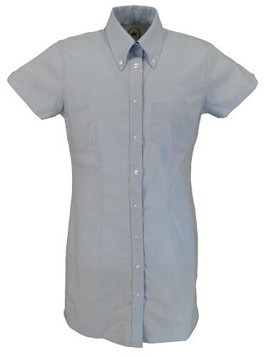 Relco Ladies Blue Oxford Retro Shirt Dress