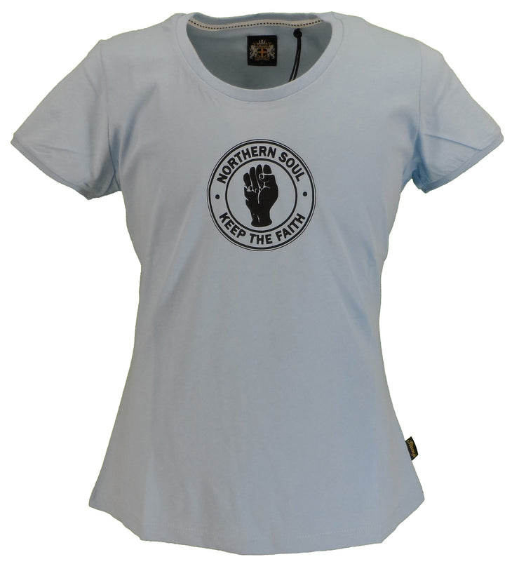 Stomp Ladies Blue Keep The Faith Northern Soul T Shirts